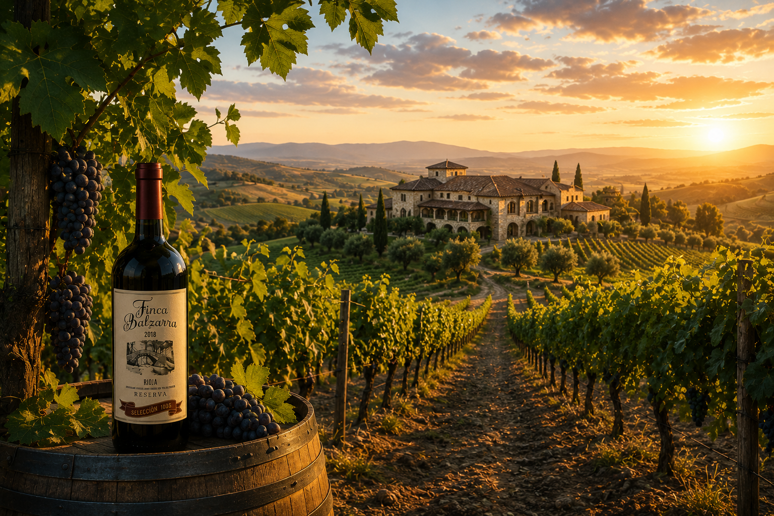 Fictional Finca Balzarra vineyard landscape